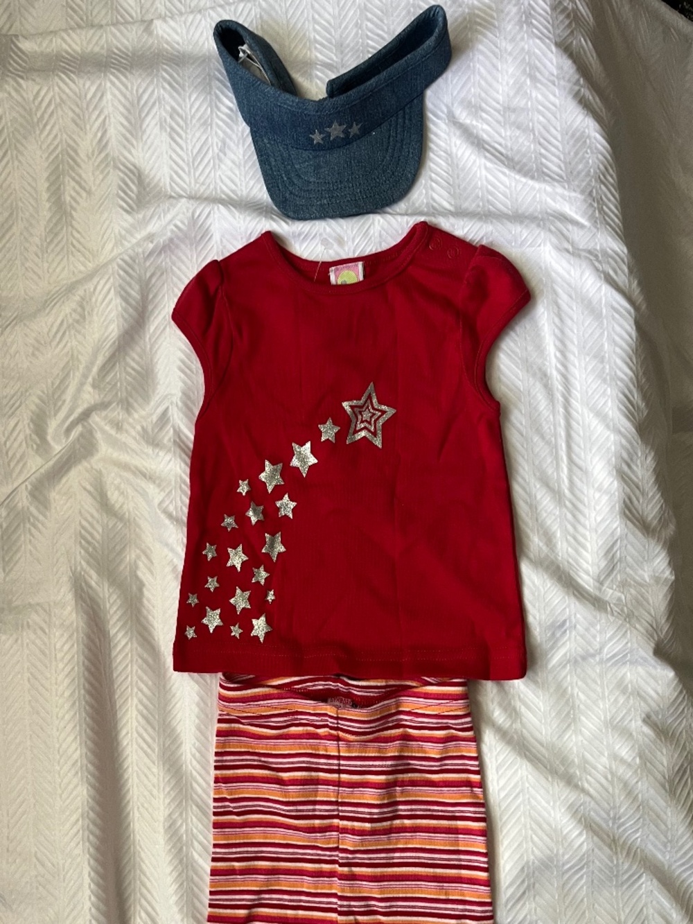 Gymboree Summer Outfit 6-12 mo Stars 4th NWOT